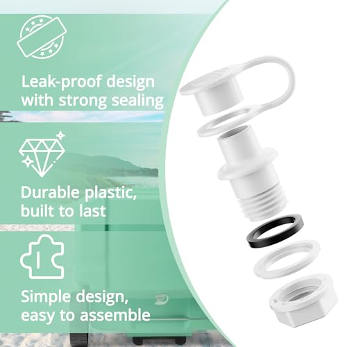 Triple-Snap Drain Plug for Coolers - Replacement Kit for Igloo 25-70 Qt