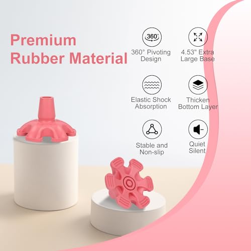 Self-Standing Cane Tip - 6 Prong Rubber Base for 3/4" Canes - Pink