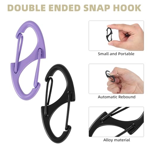 20 Pcs Mini Alloy Carabiner Clips - Dual Opening Keychain Hooks