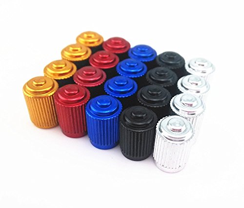 20pcs Colorful Aluminum Bicycle Tire Schrader Valve Caps