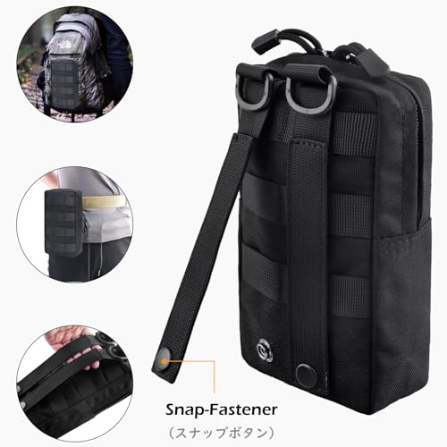 Tactical Cigarette Pouch - Molle Utility Bag with Lighter Slot - Black