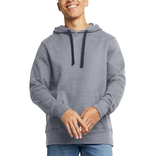 Hanes Men's XX-Large Navy Pe Heather Midweight Fleece Hoodie Pullover Sweatshirt