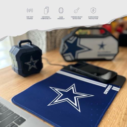 Wireless Charging Mouse Pad with Team Logo - Qi Certified 10W