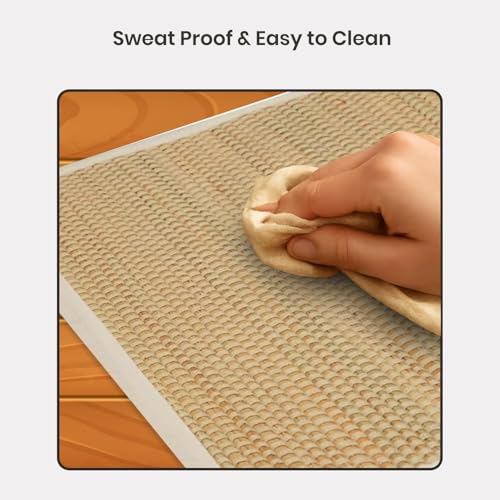 White Handmade Straw Yoga Mat for Exercise & Fitness - 72x24 Inch Eco-Friendly Reversible