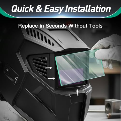 10 per pack - 231410 231411 Inside Outside Clear Cover Lens Kit Front Cover Lens - Welding Helmet Lens Replacement - Ultra-Clear Scratch Resistant Welding Lens