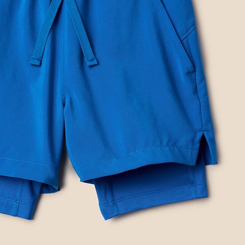 Amazon Essentials Boys' Active Performance Stretch Woven Athletic Shorts - Medium Blue