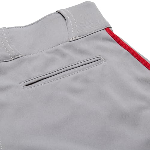 Champro Triple Crown 2.0 Open Bottom Baseball Pants, Large Grey/Scarlet