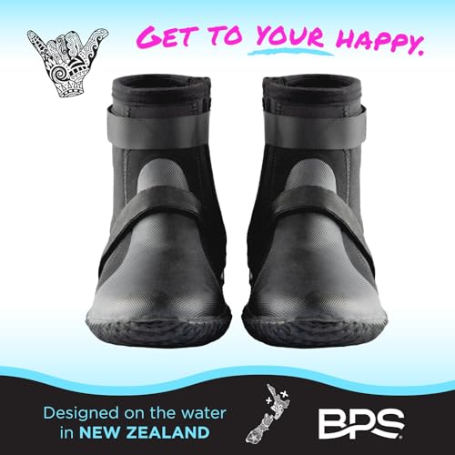 BPS 3mm Neoprene Dive Boots with Anti-Slip Hard Sole - Unisex Water Shoes for Snorkeling & Diving (Size 11, 3mm Thickness)