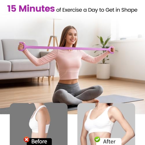 Figure 8 Resistance Bands - 2 Pack with Anti-Slip Handles for Yoga