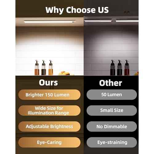 EZVALO Under Cabinet Lights, 14.5i'' Motion Sensor Light Indoor Dimmable, 4000mAh Rechargeable Closet Lights 3700K with Remote Control, Wireless Under Counter Light for Kitchen,Cabinet,Bedroom(4Pcs)