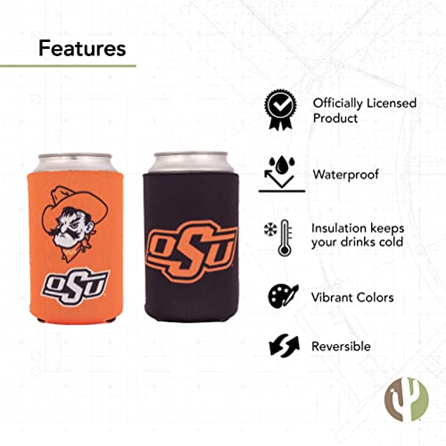 Oklahoma State Cowboys Can Insulator Beverage Holder - 4 Pack