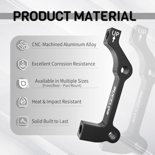 180mm Disc Brake Caliper Mount Adapter - Black / IS Rear