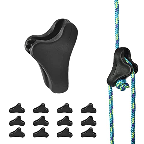 12-Pack Ultralight Guyline Tensioners - Black Small (1-2.5mm)