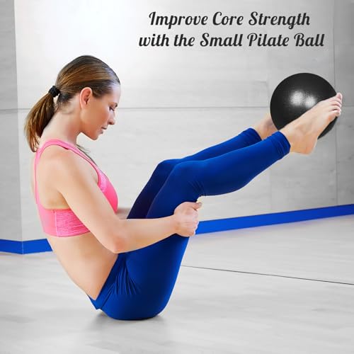 9-Inch Small Pilates Ball for Core Training and Yoga - Black