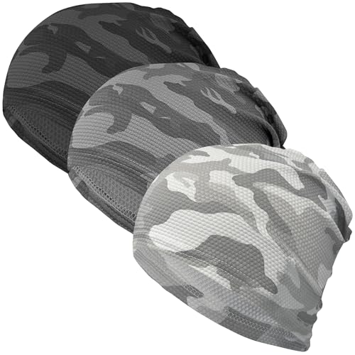 Simapu 3-Pack Camo Skull Caps - Summer Beanies for Men & Women, Black, Grey Variants