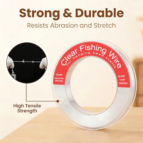 Invisible Monofilament Fishing Line 788ft - 0.45mm 43lb Clear Nylon String