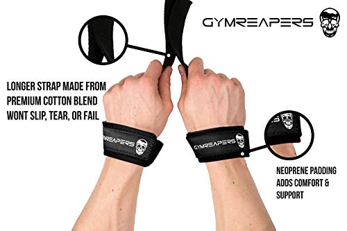 Durable Cotton Lifting Wrist Straps with Neoprene Padding - 18"