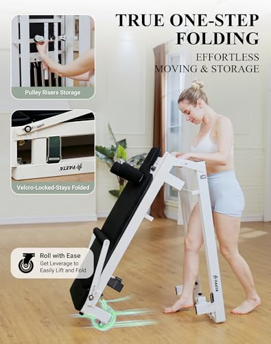 86" Foldable Pilates Reformer Machine with Jump Board - Black