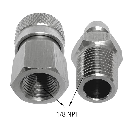 1/8 NPT Female Connector & 8mm Male Plug Quick-Disconnect Set
