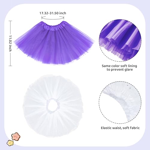 3-Layer Sparkly Tutu for Toddler Girls, Ages 2-8 - White