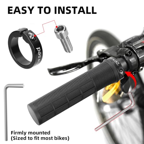 Shock-Absorbing MTB Bike Handlebar Grips - Lock-on TPE Rubber - Black