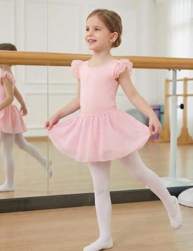 Ballet Leotards for Girls Toddler Dance Leotard with Detachable Shiny