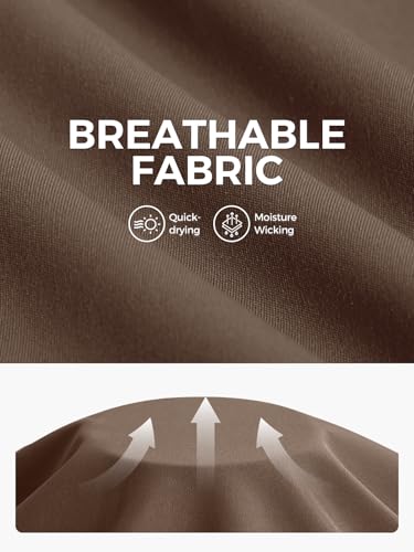 Boys Athletic Short Sleeve T-Shirt - Dry Fit Crewneck - Brown, 5-6 Years