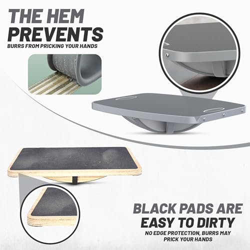 Advanced Wood Balance Board with 360° Rotation - Gray