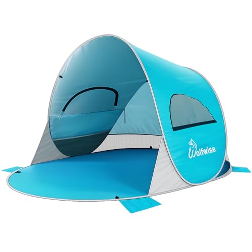 Pop Up Beach Tent Sun Shelter with UPF50+ UV Protection, Fits 3