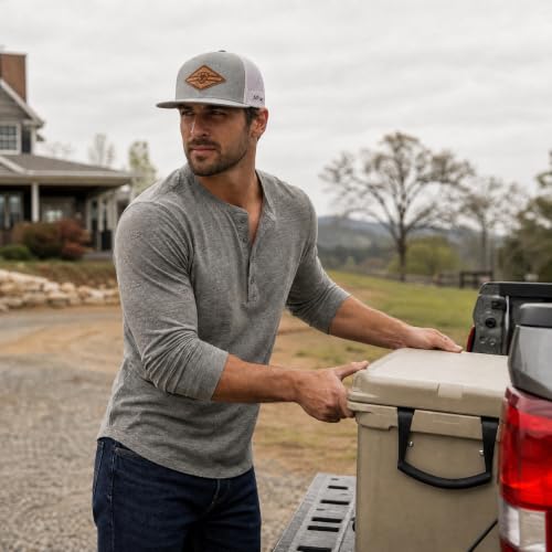 ARIAT Diamond Stitch Patch Trucker Cap - Grey, One Size