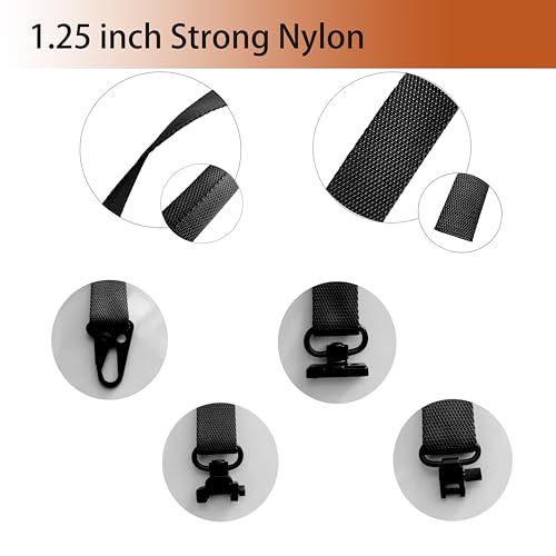 Two Point Sling for Rifle and Shotgun - Black, Adjustable Nylon Strap