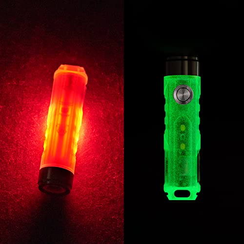 RovyVon A5 G4 Keychain Flashlight 650 Lumens 9 Modes Outdoor Mini EDC Rechargeable High Lumen Multi-Functional Flashlights, with Reading Light and Red-Light