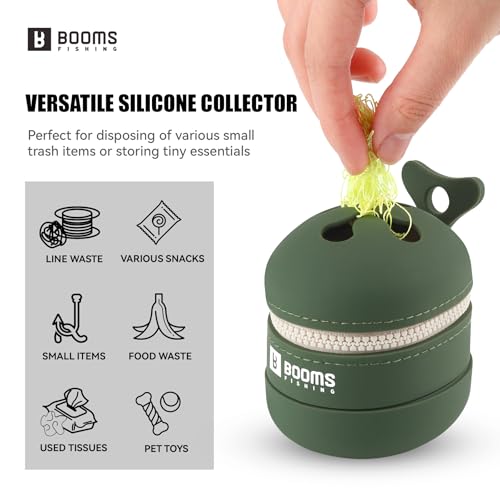 Verdant Green Booms Fishing Portable Trash Pouch Silicone Expandable & Collapsible Waste Container