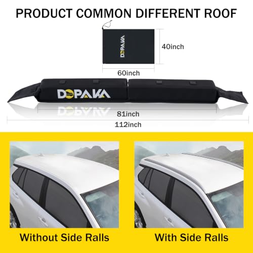 Universal Soft Roof Rack Pads - 40 Inch with Tie Down Straps