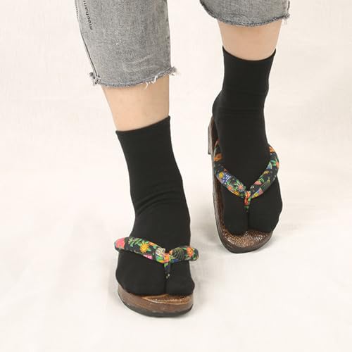 Elastic Cotton Tabi Flip Flop Socks - Pack of 4, One Size