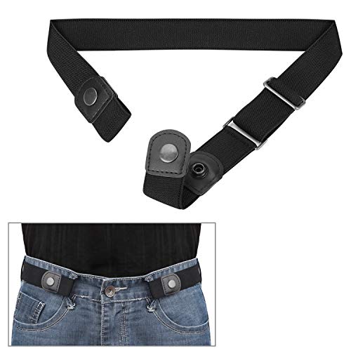 Invisible Elastic Stretch Belt for Men & Women 24-35in Black No Buckle