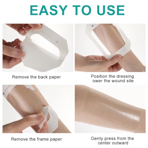 Waterproof Transparent Film Dressing - 4" x 5" Adhesive Bandage Pack of 20