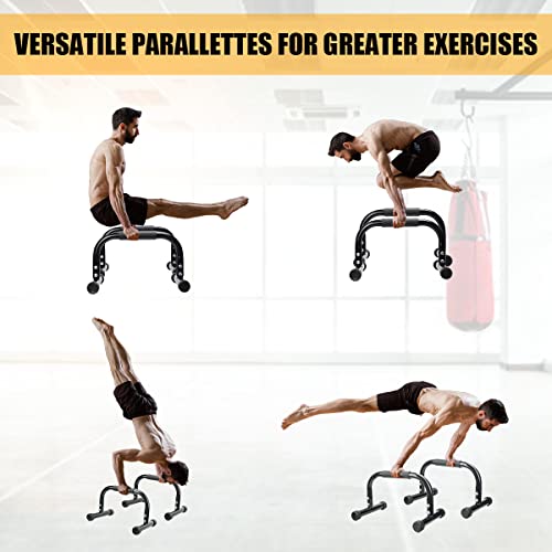 Push Up Bars for Strength Training - Parallettes in Black