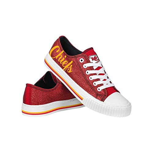 Detroit Lions Women's Glitter Low Top Canvas Sneakers
