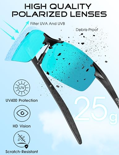 Polarized Sunglasses for Men - Lightweight Anti-Slip Sports Style UV400