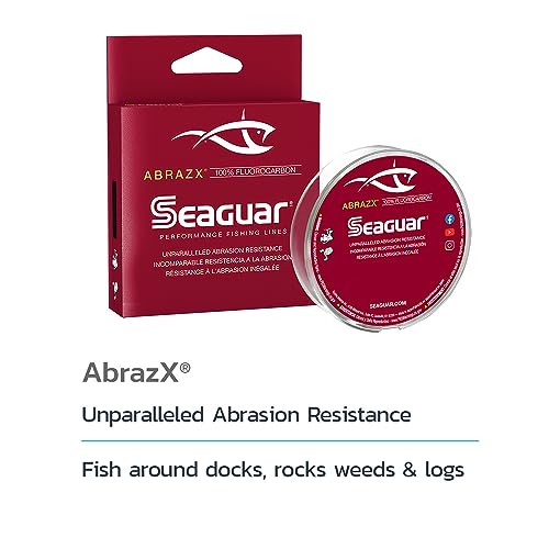 Seaguar AbrazX 17lbs 200yd Fluorocarbon Fishing Line - Abrasion Resistant for Freshwater, Docks & Logs