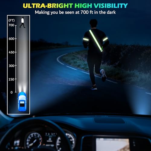 High Visibility Reflective Sash Belt & 2-Pack Armband Set - Green