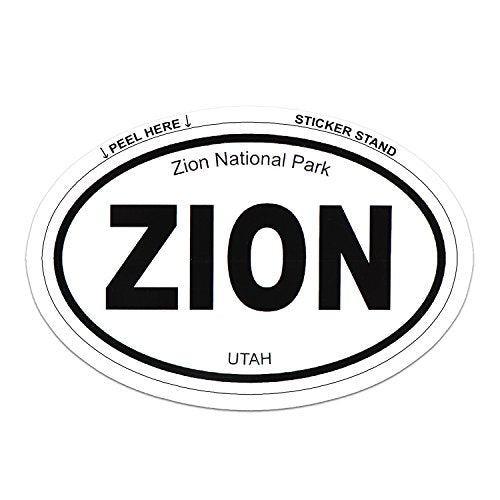 Zion National Park Oval Bumper Sticker - 5 x 3 Inch Weatherproof Decal