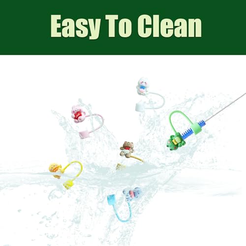 Cute Animal Silicone Straw Covers - 6Pcs 10mm for Stanley Cup