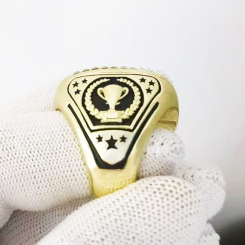 Baseball Championship Ring Trophy Set - 12 Pcs, Size 10, Gold
