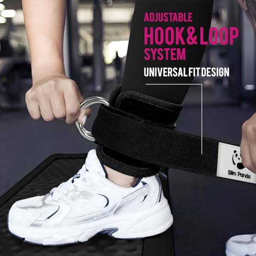 Adjustable Ankle Strap for Cable Machine - Black Single