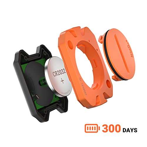 Cadence Sensor - Bluetooth & ANT+ RPM Cycling Sensor, IP67 Waterproof, Orange