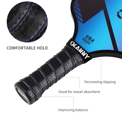 OLANNY Gradient Graphite Pickleball Paddles Set - Premium Fiber Face & Honeycomb Core