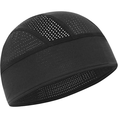 Cooling Skull Cap Helmet Liner - Breathable Mesh Beanie - Black