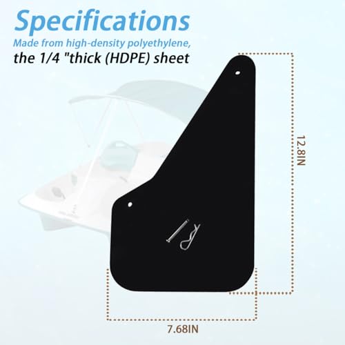 Paddle Boat Rudder Kit - 1/4 Inch Thick HDPE for Sea Hawk & KL Industries